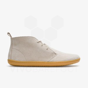 Beige Men's Vivobarefoot Gobi III Suede Lifestyle Shoes | IN141BA