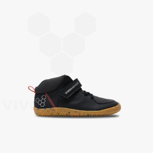 Obsidian Kids' Vivobarefoot Primus Ludo Hi Preschool Shoes | IN408UK
