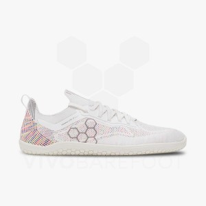 White Men's Vivobarefoot Primus Lite Knit Road Running Shoes | IN055JE